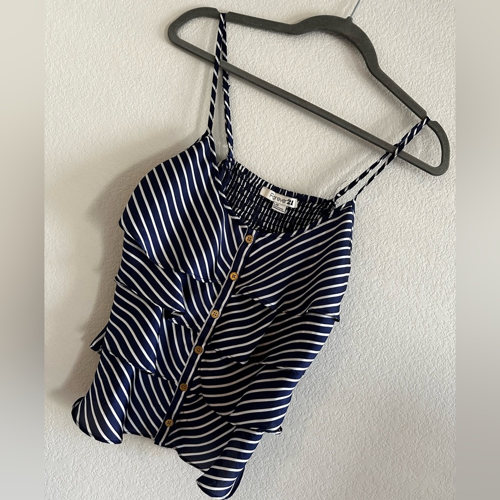 Adjustable spaghetti strap button up top